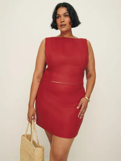 Reformation Grace Linen Two Piece Es In Sundried Tomato