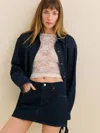 Reformation Gracie Lived-in Denim Shirt In Quarry