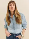 Reformation Gracie Lived-in Denim Shirt In Sheyenne