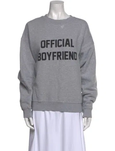 Pre-owned Reformation Graphic Print Crew Neck Sweatshirt In Gray