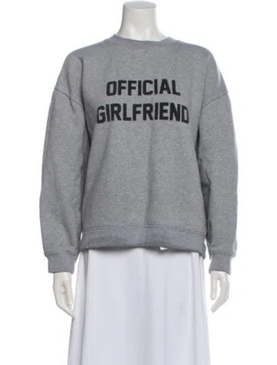 Pre-owned Reformation Graphic Print Crew Neck Sweatshirt In Gray