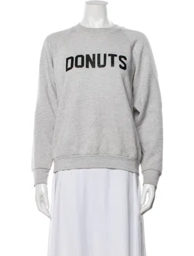 Pre-owned Reformation Graphic Print Crew Neck Sweatshirt In Gray