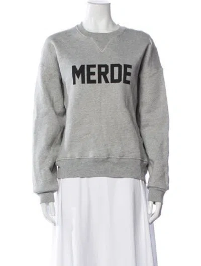 Pre-owned Reformation Graphic Print Crew Neck Sweatshirt In Gray