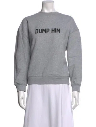 Pre-owned Reformation Graphic Print Crew Neck Sweatshirt In Gray