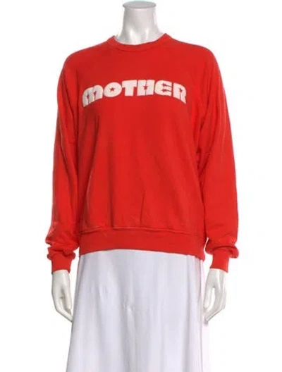 Pre-owned Reformation Graphic Print Crew Neck Sweatshirt In Orange