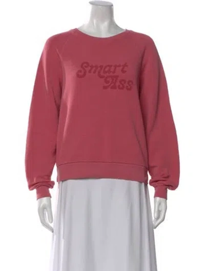 Pre-owned Reformation Graphic Print Crew Neck Sweatshirt In Pink
