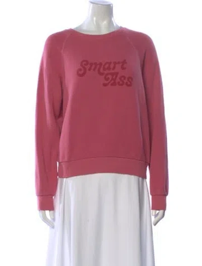 Pre-owned Reformation Graphic Print Crew Neck Sweatshirt In Pink