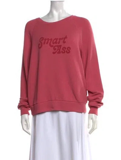 Pre-owned Reformation Graphic Print Crew Neck Sweatshirt In Pink