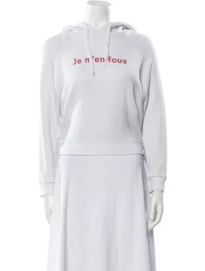 Pre-owned Reformation Graphic Print Crew Neck Sweatshirt In White