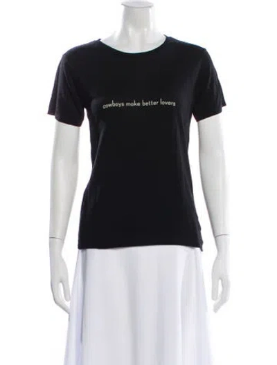 Pre-owned Reformation Graphic Print Crew Neck T-shirt In Black