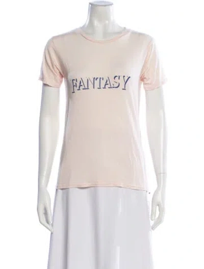 Pre-owned Reformation Graphic Print Crew Neck T-shirt In Neutral