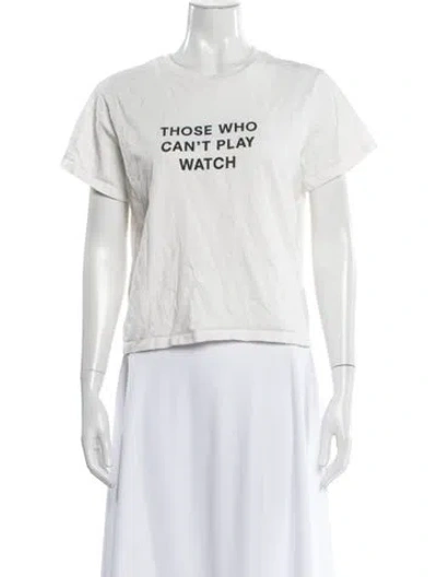 Pre-owned Reformation Graphic Print Crew Neck T-shirt In White