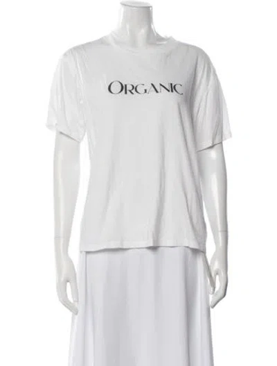 Pre-owned Reformation Graphic Print Crew Neck T-shirt In White