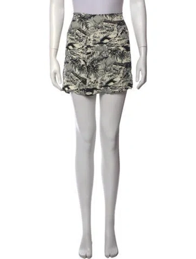 Pre-owned Reformation Graphic Print Mini Skirt In Neutrals