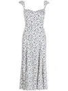 Reformation Bryson Cap Sleeve Midi Dress In White