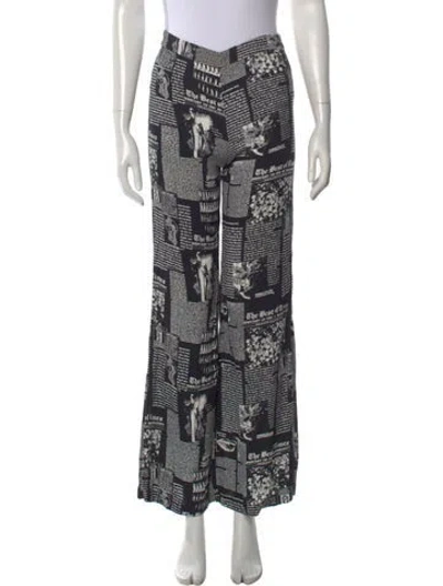 Pre-owned Reformation Graphic Print Wide Leg Pants In Multi