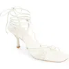 Reformation Gray Knotted Sandal In White