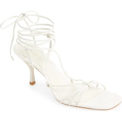 Reformation Gray Knotted Sandal In White
