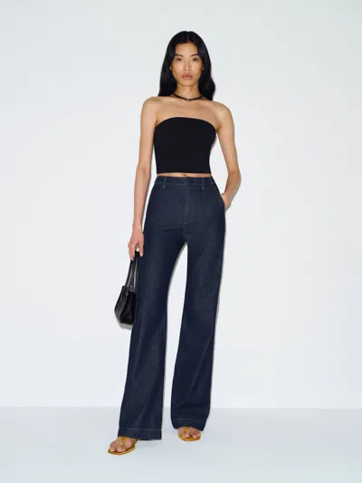 Reformation Graycen High Rise Denim Trouser Pant Blue 33