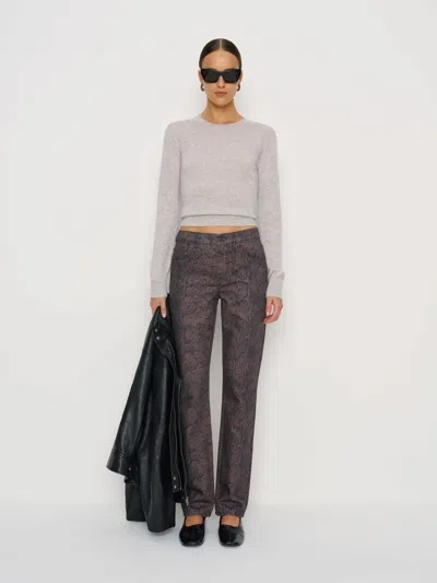 Reformation Greer Mid Rise Straight Jeans In Brown