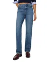 Reformation Greer Mid Rise Straight Jeans In Blue In Blue