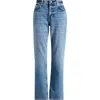 Reformation Greer Mid Rise Straight Jeans Chad In Blue