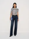 Reformation Greta Super Stretch Low Rise Wide Leg Jeans In Blue