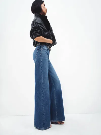 REFORMATION GRETA SUPER STRETCH LOW RISE WIDE LEG LONG JEANS
