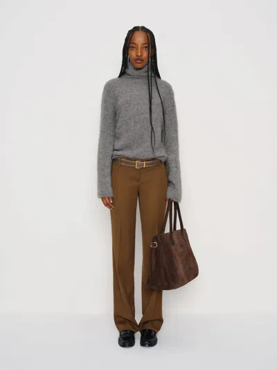 Reformation Grove Alpaca Turtleneck In Gray