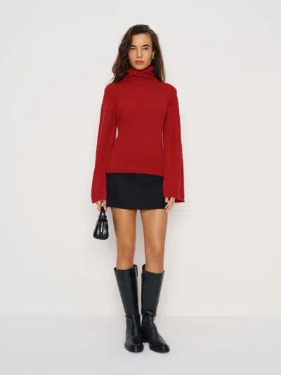 Reformation Grove Alpaca Turtleneck Red Xs