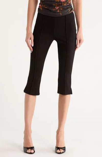 Reformation Gusta High Waist Knit Cropped Pants In Black