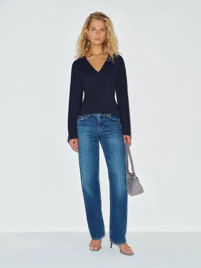Reformation Hadley Knit Top Blue Large