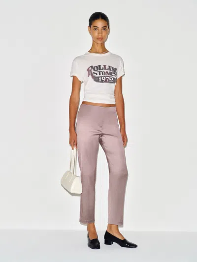 Reformation Hadley Mid Rise Satin Pant Grey 0