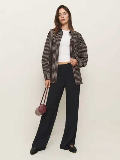 Reformation Hallie Mid Rise Pant In Black