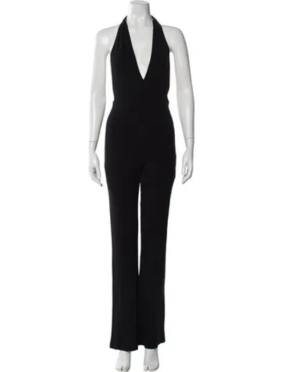 Pre-owned Reformation Halterneck Jumpsuit In Black