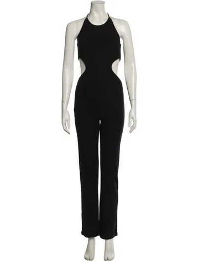 Pre-owned Reformation Halterneck Jumpsuit In Black