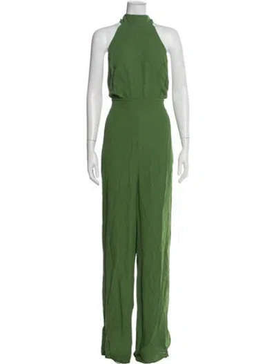 Pre-owned Reformation Halterneck Jumpsuit In Green