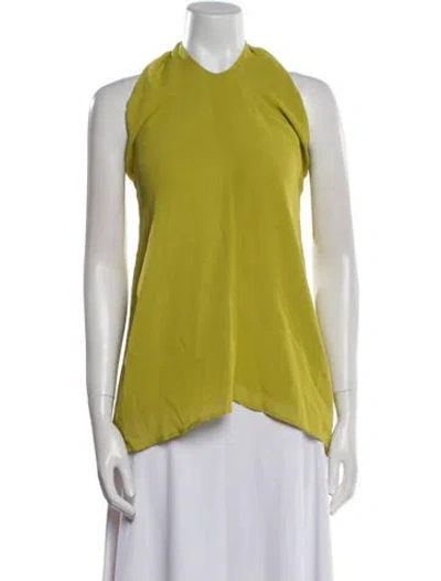Pre-owned Reformation Halterneck Sleeveless Blouse In Green