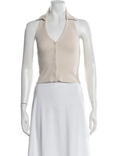 Pre-owned Reformation Halterneck Sleeveless Polo In Neutral
