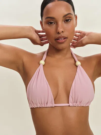 Reformation Hana Bikini Top In Pink