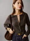 Reformation Hannah Regenerative Wool Cardigan In Espresso