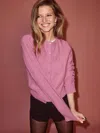 Reformation Hannah Regenerative Wool Cardigan In Peony