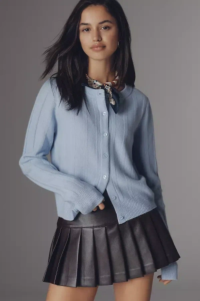 Reformation Hannah Wool Cardigan Sweater In Blue