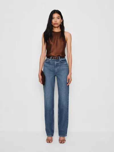 Reformation Harriet High Rise Relaxed Straight Jeans In Gray