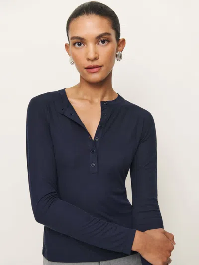 Reformation Harriet Knit Top In Night Sky