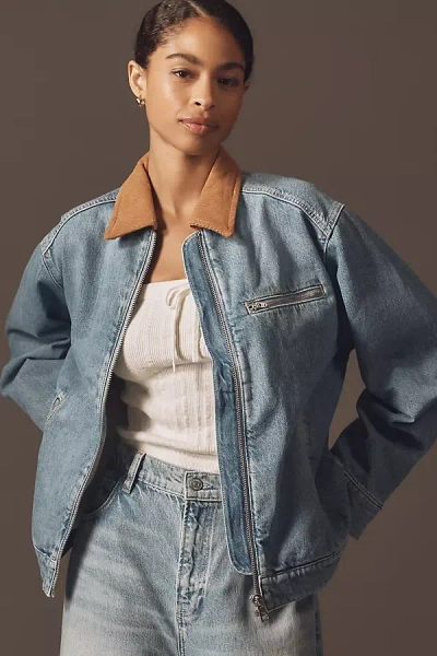 Reformation Harrison Utility Denim Jacket In Blue