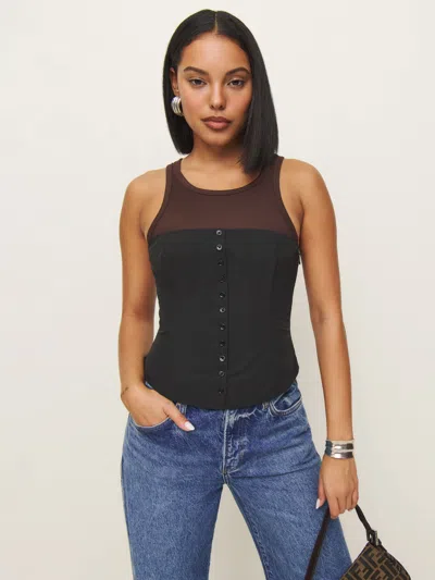 Reformation Hartley Top In Black