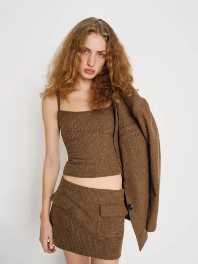 Reformation Hattie Top In Brown