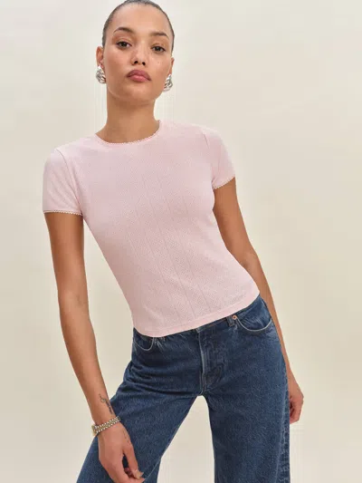 Reformation Haut En Pointelle Lucas In Pink