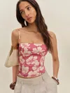 Reformation Haut En Soie Overland In Pink
